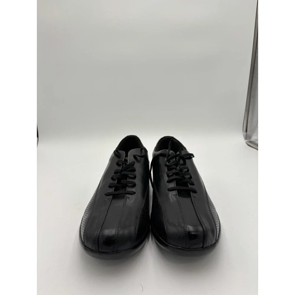 AETREX Men's G680M PERFORATED Oxord BLACK LEATHER Lace-Up SHOES Size 10.5 New
